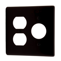 Hubbell Brown 2-Gang Combination Duplex Receptacle/1.43" Outlet Unbreakable Wallplate Cover NP78