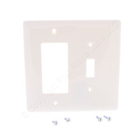 Hubbell Light Almond Mid-Size UNBREAKABLE Toggle Switch Decorator Wallplate GFCI Receptacle Cover NPJ126LA
