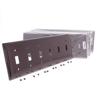 10 Hubbell Brown UNBREAKABLE 6-Gang Toggle Switch Covers Nylon Wallplate Switchplate NP6