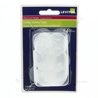 24 Leviton Clear Straight Blade Receptacle Outlet Protection Cover Caps 12777