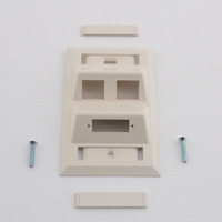 Hubbell "Office White" 2-Port Angled Wallplate Keystone Jack Faceplate AFP12SCDW