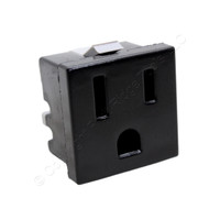 Cooper Black Quick-Connect Snap-In Receptacle w/ Grounding Screw 5-15R 15A 31BK
