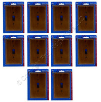 10 Leviton Wood Toggle Switch Cover with Oak Finish 1-Gang Wallplates 89201-POK