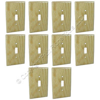 10 Leviton OAK Finished Wood Toggle Switch Cover Wallplate Switchplates 89201