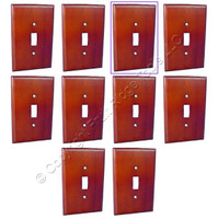 10 Leviton CHERRY Toggle Switch Cover 1-Gang Wallplates Flush Switchplate 89201