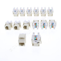 14 Leviton Almond Quickport Cat 5e+ Jacks Cat5e RJ45 5G110-BI5 5G110-RA5