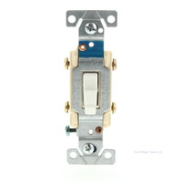Cooper White Grounding Heavy Duty Momentary Contact Double Pole Toggle Switch 15A 120/277V B&S 2-Pole 1262-1W