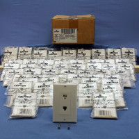 50 Leviton White Decora DUAL Phone Jacks Telephone Wall Plates 6P4C 625B3 Duplex 40944-WD