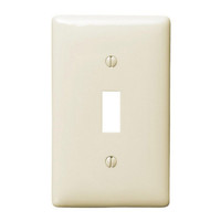 Hubbell Lt Almond UNBREAKABLE Mid-Size Toggle Switch Cover Plate Wallplate NPJ1LAZ