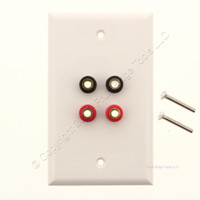 Ace White Dual Pair Banana Jacks Gold Wallplate 3107661.