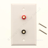 Ace White Single Pair Banana Jacks Gold Wallplate.