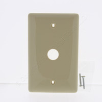 Hubbell Ivory Telephone Cable Wallplate UNBREAKABLE Cover .625" Opening Box Mount NP737I