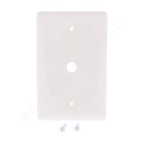 Hubbell Light Almond Cable Wallplate Mid-Size UNBREAKABLE Phone Cover .406" Hole Box Mount NPJ11LA