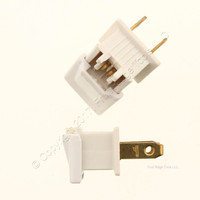 2 Ace 31099 Quick-Connect Straight Blade Plugs 10A 125V 2-Pole 2-Wire White Non-Polarized