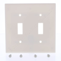 Leviton Light Almond Standard 2-Gang Toggle Switch Plastic Cover Wallplate 78009
