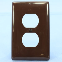 Hubbell Brown UNBREAKABLE Duplex Receptacle Wallplate Mid-Size Outlet Cover NPJ8