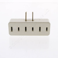 Leviton Faded White Adapter Plug-In Triple Tap Outlet NEMA 1-15R 15A 125V 65-W