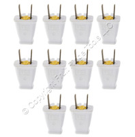 10 Eagle White Plugs w/ CORD CLIP 15A Non-Polarized 1-15P Bulk Non-Grounding SA840W