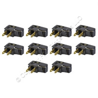 10 Eagle Black Plugs Right Angle Side Mount 15A 125V Non-Polarized 1-15P BP2600