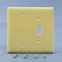 Pass and Seymour Junior-Jumbo Ivory Thermoset 2-Gang Blank Switch Cover Plastic Wallplate SPJ113-I
