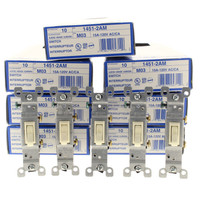 75 Leviton Framed Almond Toggle Single Pole Wall Light Switches 15A 120V 1451-2A