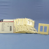 25 Cooper Mid-Size Ivory 2-Gang Decorator Thermoset Wallplate GFCI GFI Covers 2052V