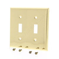 Leviton Blemished Scratched Polished Brass 2-Gang Toggle Switch Cover Wallplate