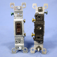 2 Leviton Brown Framed Toggle Wall Light Switches Single Pole 15A 120V 1451-2 Bulk