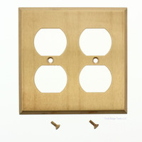 Mulberry Satin BRASS 2-Gang Outlet Cover Duplex Receptacle Wallplate 64102