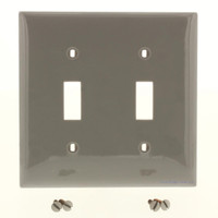 Mulberry UNBREAKABLE Gray Standard 2-Gang Toggle Switch Cover Wallplate Switchplate 77072G