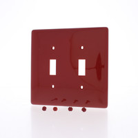 Hubbell RED 2-Gang UNBREAKABLE Mid-Size Toggle Switch Plate Cover Wallplate NPJ2R