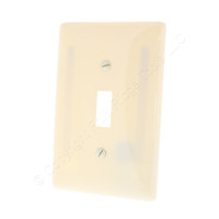 Hubbell Almond UNBREAKABLE Mid-Size Toggle Switch Cover Plate Wallplate NPJ1AL