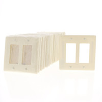 25 Hubbell Almond 2-Gang UNBREAKABLE Decorator/GFCI/Rocker Switch Cover Mid-Size Wallplates NPJ262AL