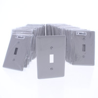25 Hubbell Gray UNBREAKABLE Mid-Size Toggle Switch Cover Plate Wallplates NPJ1GY