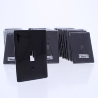 25 Hubbell Black UNBREAKABLE Mid-Size Toggle Switch Cover Plate Wallplates NPJ1BK