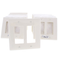 25 Hubbell "Office White" 2-Gang UNBREAKABLE Decorator/GFCI/Rocker Switch Cover Mid-Size Wallplates NPJ262OW