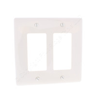 Hubbell "Office White" 2-Gang UNBREAKABLE Decorator/GFCI/Rocker Switch Mid-Size Wallplate Cover NPJ262OW