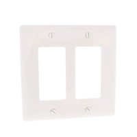 Hubbell "Office White" 2-Gang UNBREAKABLE Decorator/GFCI/Rocker Switch Mid-Size Wallplate Cover NPJ262OW