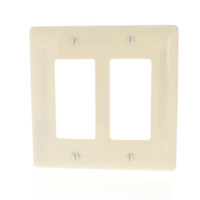 Hubbell Almond 2-Gang UNBREAKABLE Decorator/GFCI/Rocker Switch Mid-Size Wallplate Cover NPJ262AL