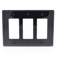 Hubbell Black 3-Gang UNBREAKABLE Decorator/Rocker Switch Cover Mid-Size GFCI Wallplate NPJ263BK
