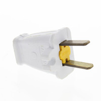 Eagle White Straight Blade Male Plug w/Cord Clip 15A 125V Non-Polarized Non-Grounding NEMA 1-15 1-15P SA840W