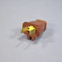 Eagle Brown Straight Blade Male Plug w/Cord Clip 15A 125V Non-Polarized Non-Grounding NEMA 1-15 1-15P SA840B