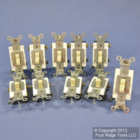 10 Leviton Ivory 3-Way COMMERCIAL Toggle Wall Light Switches 20A CSB3-20I