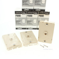 18 Leviton Ivory Wall Mount Phone Jack Mounting Plates w/SIDE TELEPHONE JACKS C2655-I