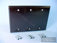 Leviton Brown 3-Gang Blank Cover Wallplate Box Mount 85033