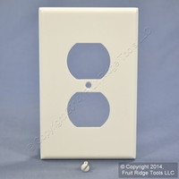 Leviton White 1G MIDWAY Receptacle Plastic Wallplate Duplex Outlet Cover 80503-W
