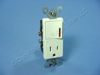 Leviton Almond Decora LIGHTED Rocker Wall Switch & Receptacle Outlet 15A 5647-A