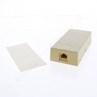 Leviton Blemished Ivory Surface Mount Duplex Phone Jack RJ45 RJ31X Modular 8P8C 40298-I