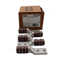 5 Hubbell Bonding Grounding Compression Lugs 500 MCM 3/8" Holes 1" Spacing Brown #20 Die HGBL500DB
