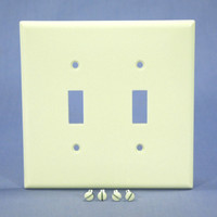 Eagle Almond Mid-Size 2-Gang Switch Cover Thermoset Wallplate Switchplate 2039A